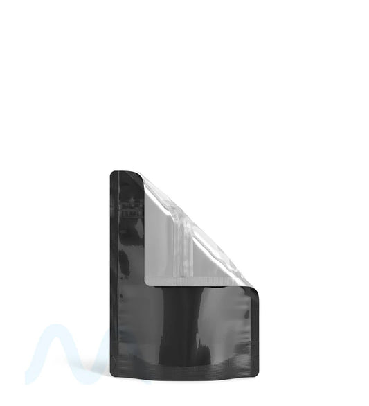 Tamper Evident | Glossy Black Vista PCR Mylar Bags (No Tear Notch) | 3.62in x 5in - 3.5g - 1000 Count